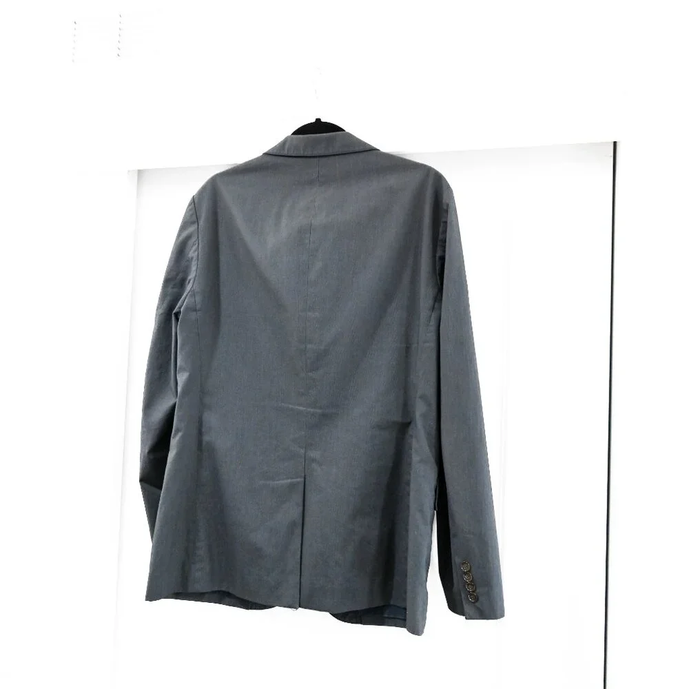 J. Crew Medium Seersucker Cotton Gray and Blue Academic Blazer